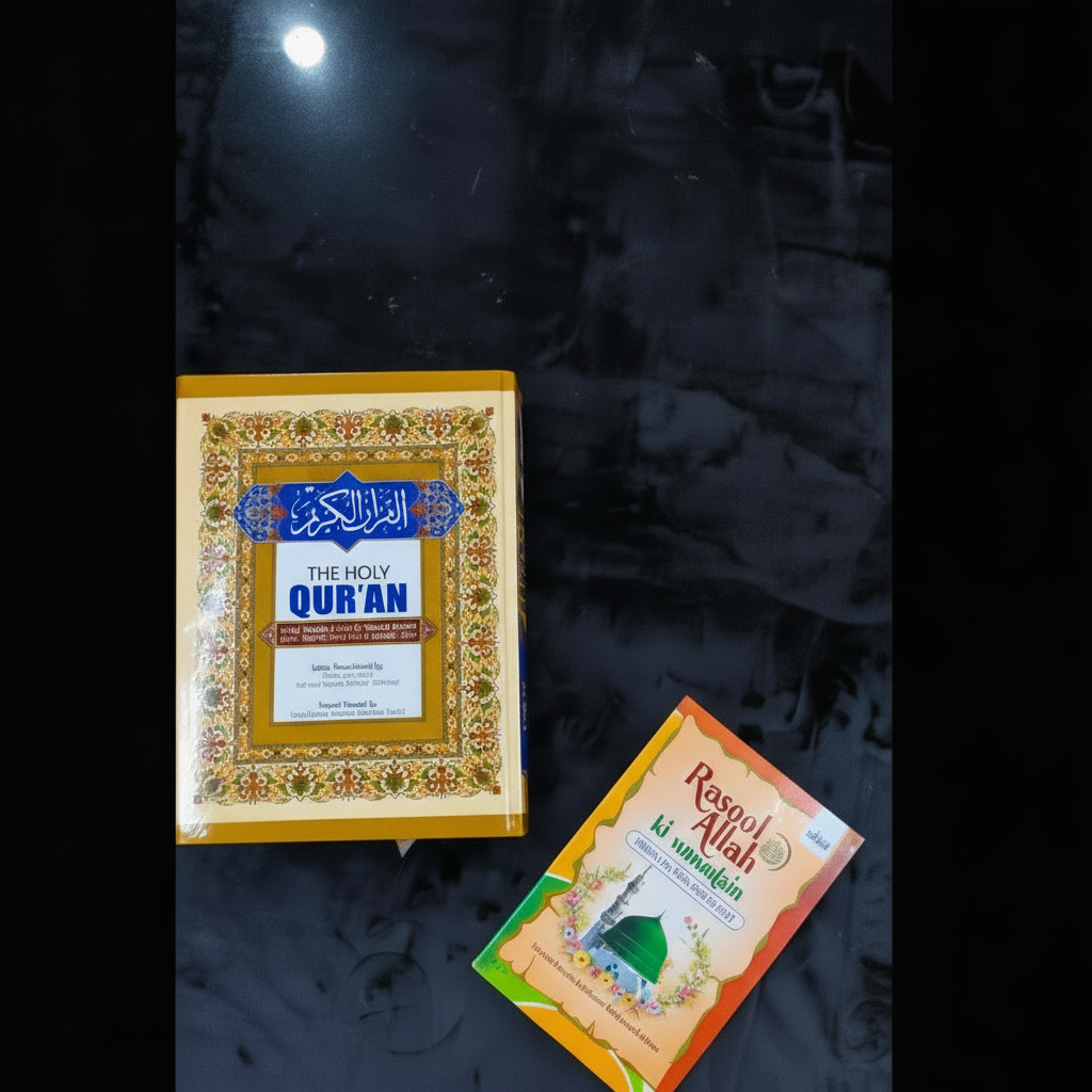 Holy Quran  - Arabic Text with English Transliteration and Translation in Roman Script ( Combo of 5 books Quran+Sunnat roman +63 Basic Duas + 40 basic hadith roman)